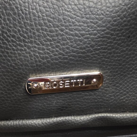 ROSETTI CROSSBODY PURSE HANDBAG BLACK Multiple Front Pockets Faux Leather - Picture 4 of 7